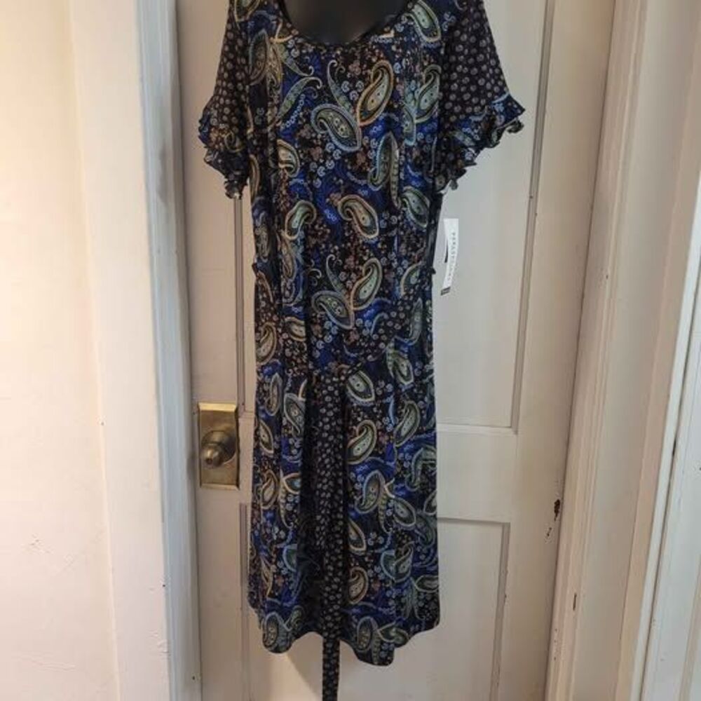 Perceptions Woman 2X Paisley Midi Dress